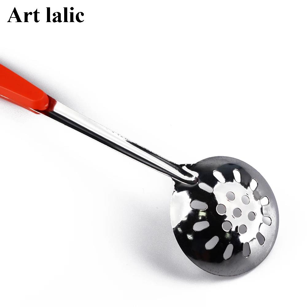 Stainless Steel Long Handle Ladle Colander Soup Spoon for Hot Pot Korean Noodles Ramen Kitchen Cooking Utensil Tableware6