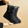 Women Autumn Winter Rabbit Fur High Barrel Warm Velcro Waterproof Snow Boots