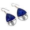 Natural Lapis Lazuli Gemstone Handmade 925 Sterling Silver Earring 2.05" q7H04