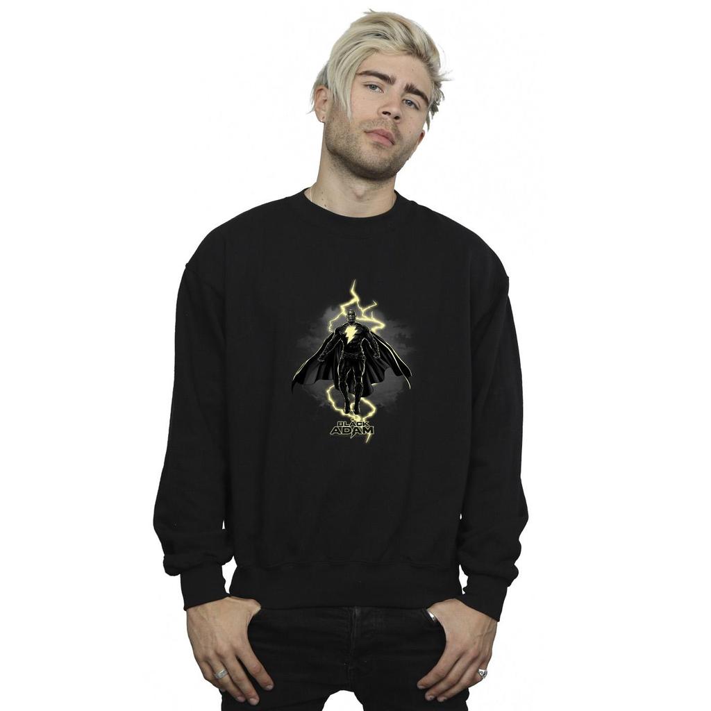 DC Comics Mens Black Adam Hovering Bolt Sweatshirt