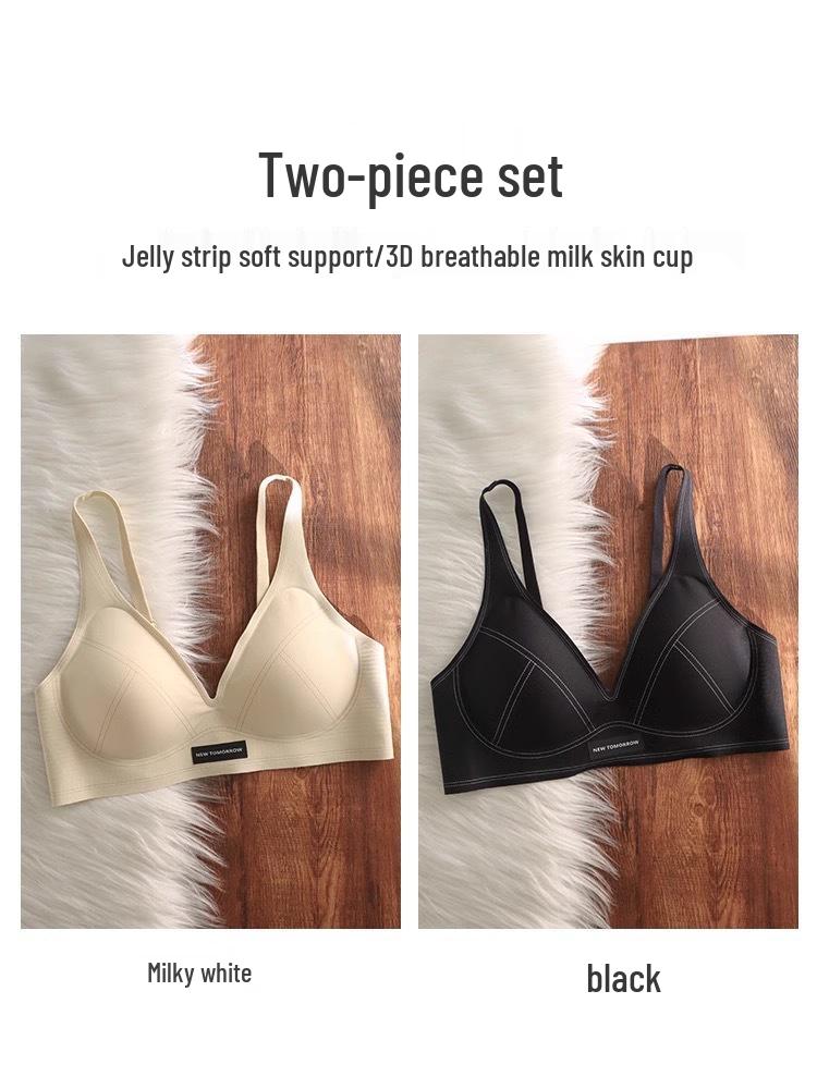 Soft Wireless Push-Up Bra for Women - Thin, Seamless, Side Support, Anti-Sagging, Comfortable Fit