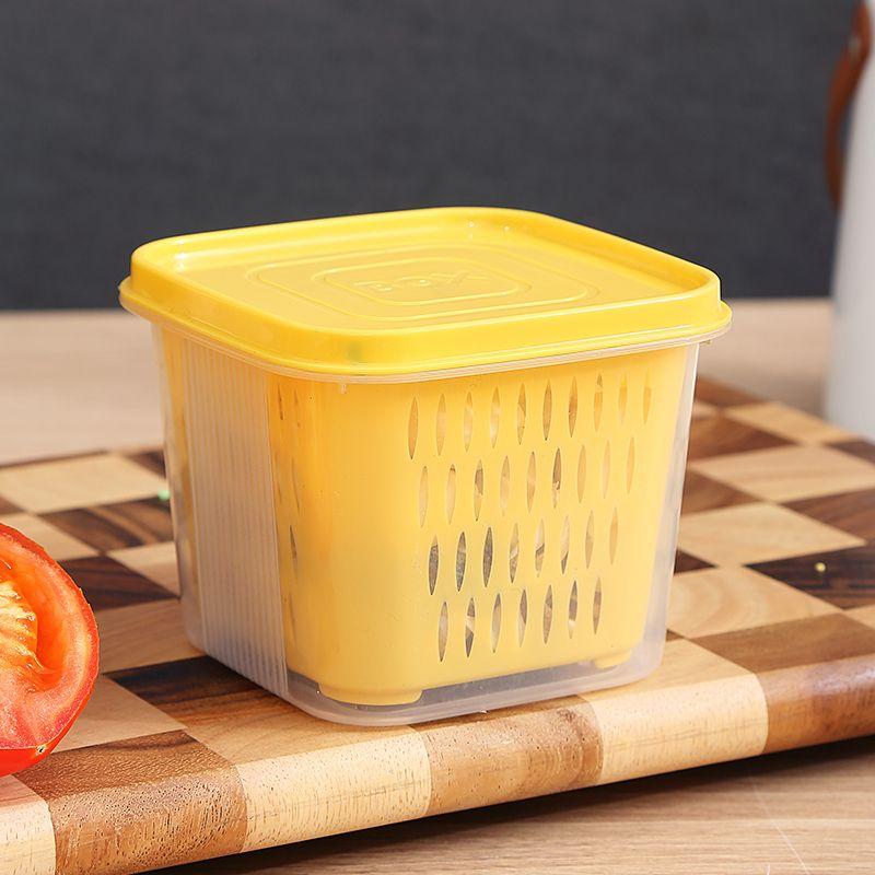 Контейнер для хранения продуктов питания для дома, лука, имбиря, чеснока, дренажные коробки с крышкой, органайзер для холодильника для фруктов, пищевая кухонная коробка