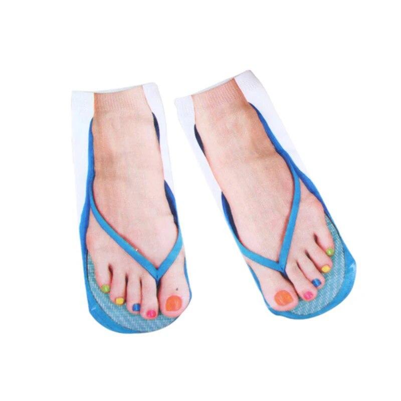 Носки с 3D узором, мужские и женские носки с забавным принтом, повседневные персонализированные вьетнамки, новые носки с низким вырезом до щиколотки