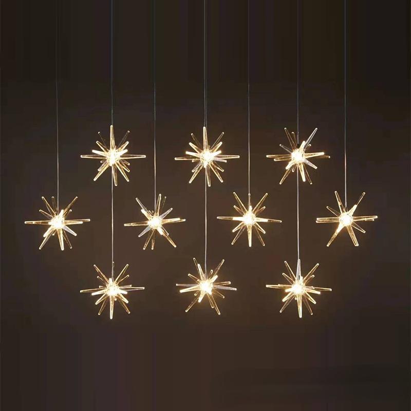 10 Люстра с каплями воды, люстра с морским ежом, свадебный реквизит на Рождество, светодиодные декоративные светильники