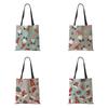 Christmas Santa Sock Print Shopping Bags Folding Reusable Customize Tote Shoulder Bag Groceries Canvas Handbags For Women Lady CLE