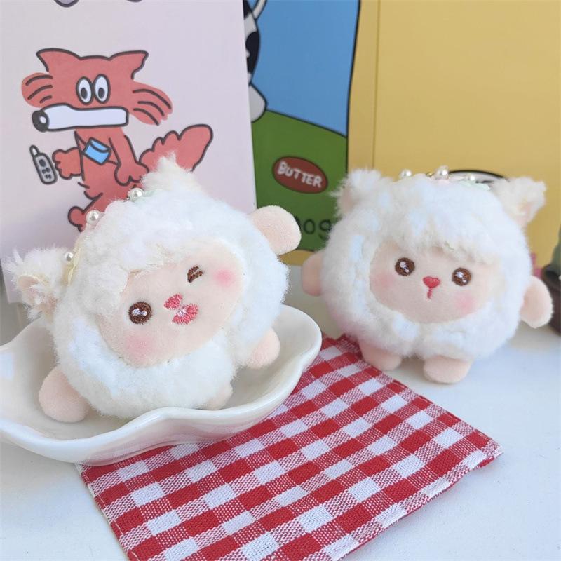 Креативные пищащие куклы Подвеска в виде ягненка Милая плюшевая кукла в виде животного Брелок Мини-кукла-хваталка Подарок