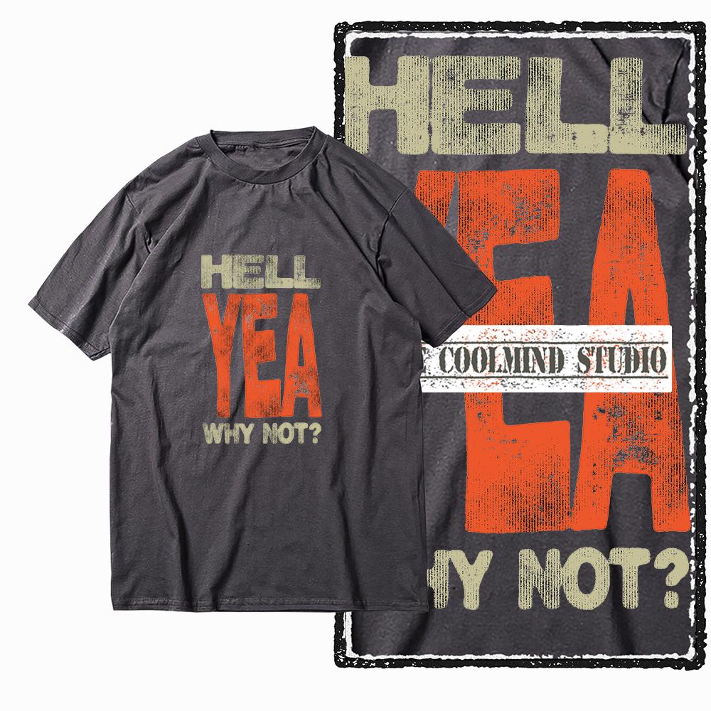 Футболка Coolmind X0074 Hell Yeah Attitude Hellfire Spirit с графическим принтом, эксклюзивная мужская футболка из хлопка, уличная одежда, футболка для мужчин.