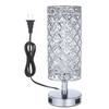 Crystal Bedside Table Lamp Decorative Desk Light with Dual USB Charging Port Modern