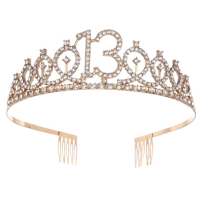 Модный сплав цифровая корона ободок со стразами корона на день рождения головной убор для мальчишника выпускной бал аксессуары для волос