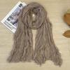 Korean Style Cotton Linen Folded Women'S Scarf Thin Pure Color Simple Match Long Shoulder Wrap Neck Warmer Silk Scarf