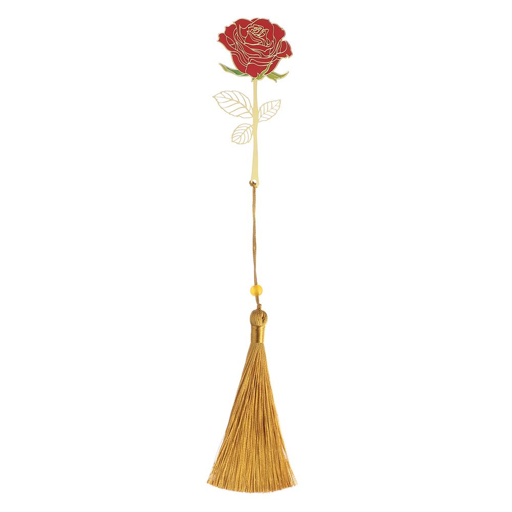 School Office Supplies Tassel Metal Pendant Hollow Painted Pagination Mark Book Clip Brass Bookmark