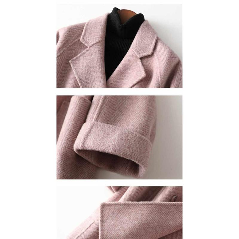 Tooxika осень и зима новый однотонный пиджак с воротником в елочку шерстяное пальто для женщин