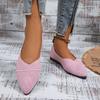 Fashion Pointed Toe Women Knitting Shoes Flats Casual Shallow Sandals 2024 Fashion New Dress Loafers Shoes Cozy Autumn Brand Femme Shoes