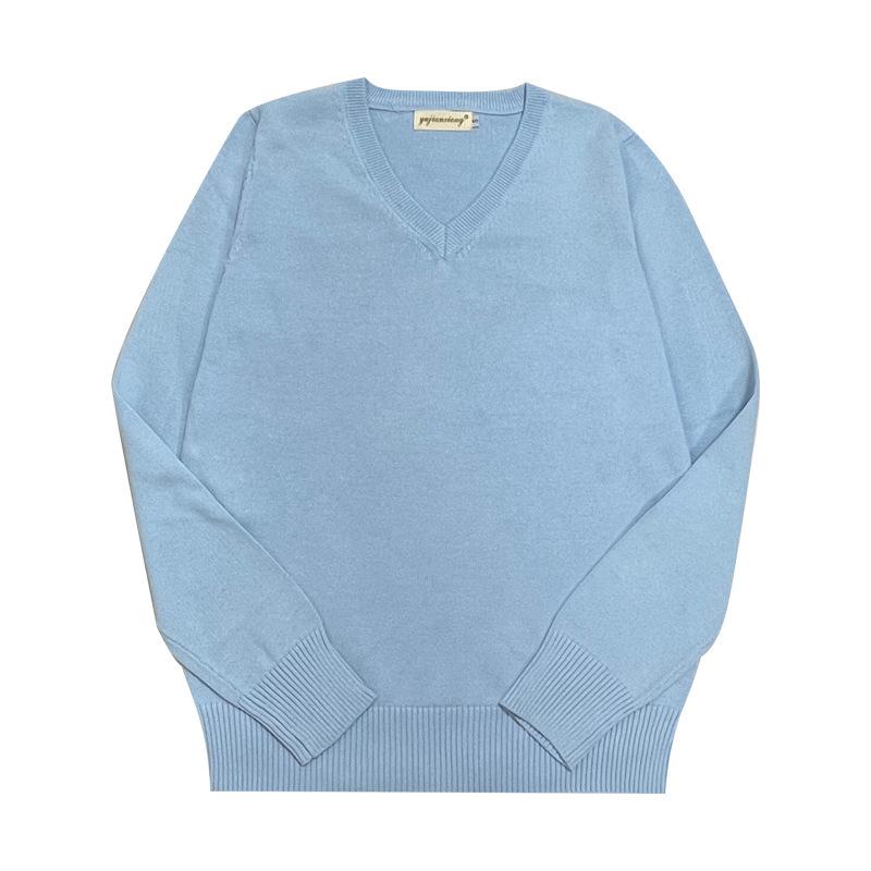 Пуловер с V-образным вырезом, вязаный в стиле японской школьной формы JK, для студентов - Унисекс, с длинным рукавом, в наличии.