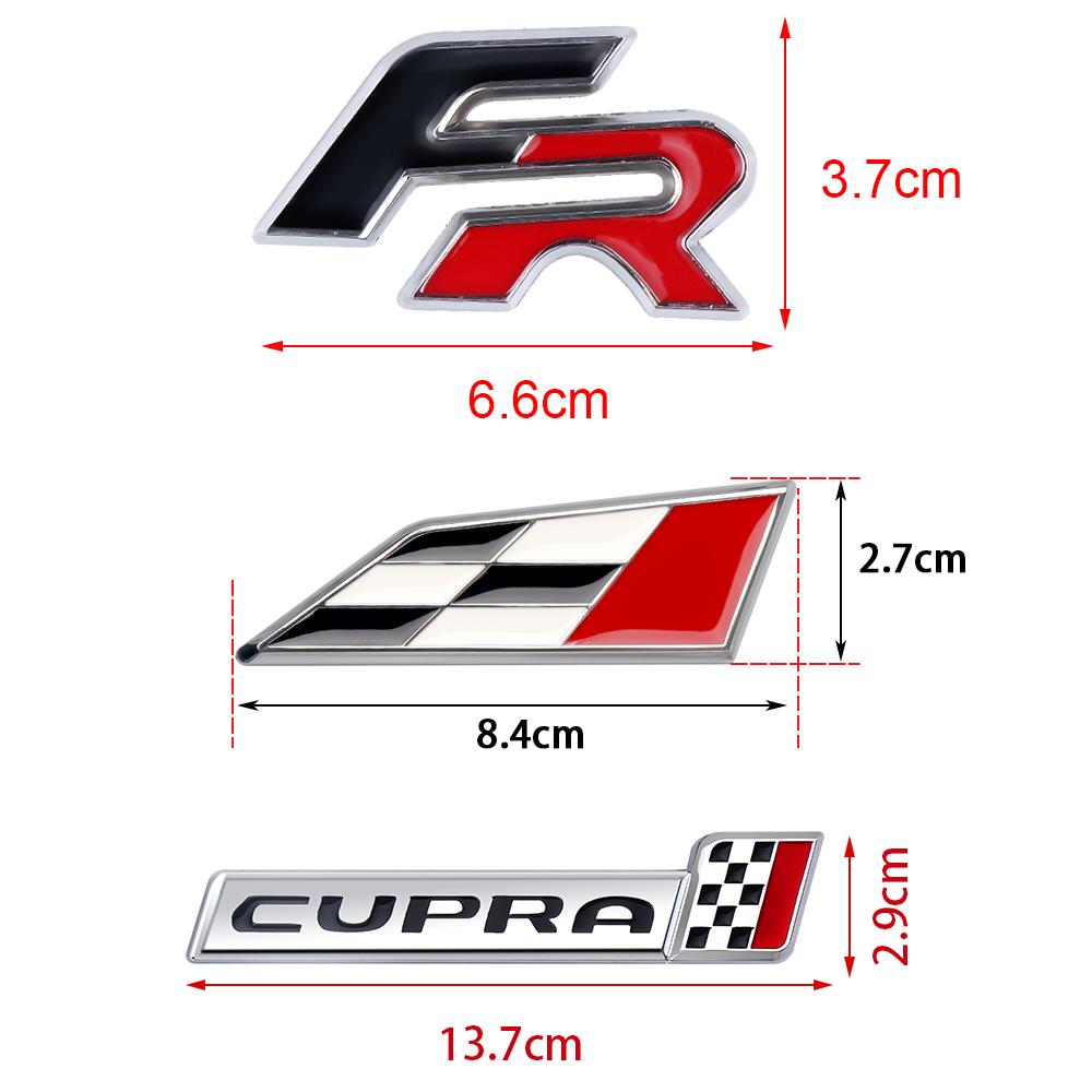 vhzh5 Car Styling Metal Auto Front Grille Emblem Stickers Decoration For Seat Cupra FR Leon Ibiza Ateca Born E-Racer Formentor Tarraco