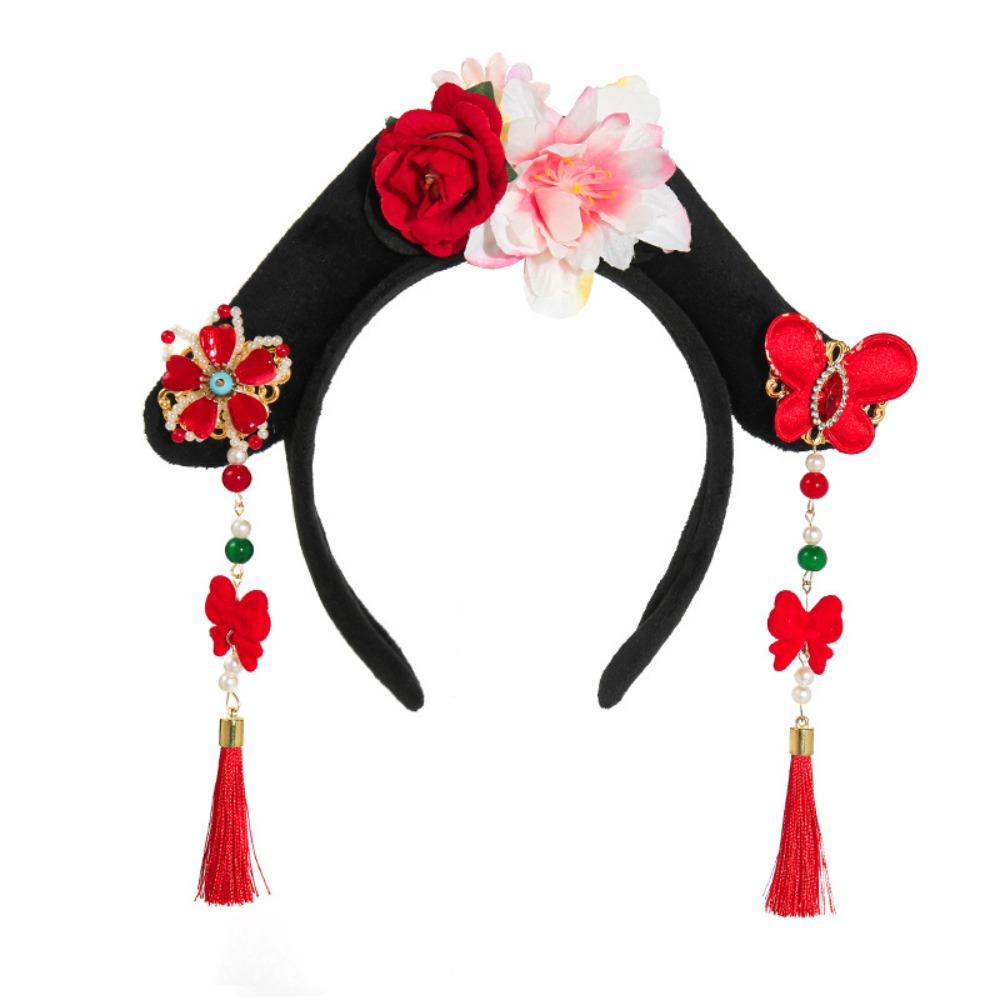 Sweet Chinese Style Hair Hoop Long Tassel Children Hair Bands Performance Props