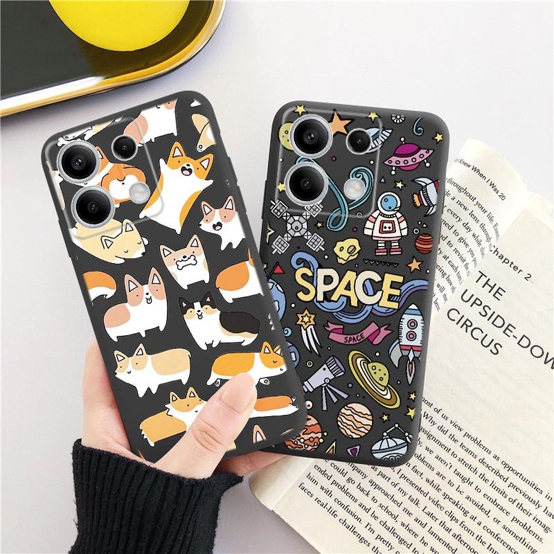 Мягкий черный силиконовый чехол для телефона с рисунком кошки и животного для Xiaomi Redmi Camera, противоударный защитный резиновый бампер для Redmi Note 13 Pro 13C, чехлы