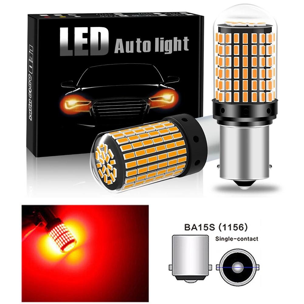2 шт. 1156 BA15S P21W BAU15S PY21W T20 7440 W21W 3157 1157 P21/5W W21/5W светодиодные лампы 144 SMD светодиодные лампы CanBus для указателей поворота