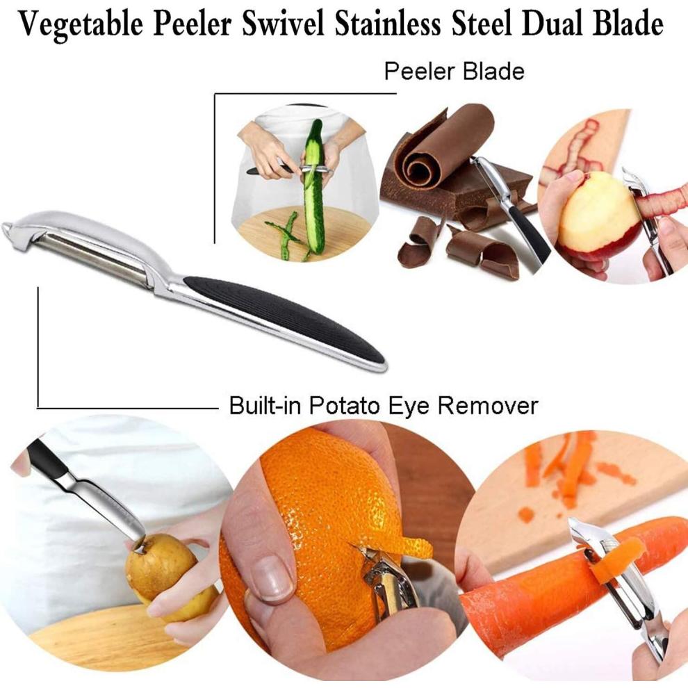 Potato Peeler Vegetable Peeler Stainless Steel Peeler Easy to Clean 2pcs