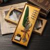 Retro Mechanical Calligraphy Feather Pen and Ink Set Glittering Quill Pen with Antique Dip Pen Metal Calligraphy Set with Ink