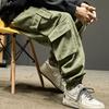 Мужские американские трендовые свободные джоггеры карго с несколькими карманами - брюки-парашюты цвета милитари, повседневный ретро-стиль для осени.