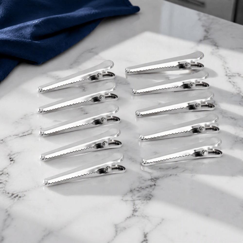 10 PCS Silver Bag Sealing Clip Food Storage Bag Clip Snacks Storage Bread Storage