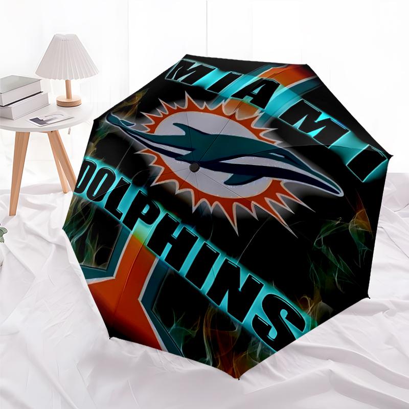 Складной зонт с принтом логотипа Miami Dolphins, для улицы, отдыха и путешествий, прочная ткань зонта, подарок на день рождения и праздник