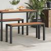 Garden Bench Brown 100 x 28 x 45 cm Steel