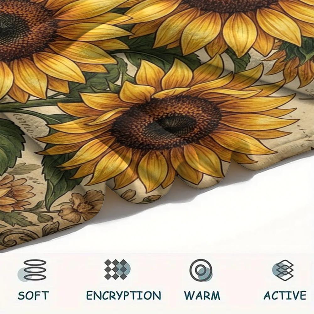 1PC Retro Tree of Life Flowers Print Flannel Blanket, High quality All Seasons, Home Decor, Warmth and Comfort, Perfect for Christmas Gifts