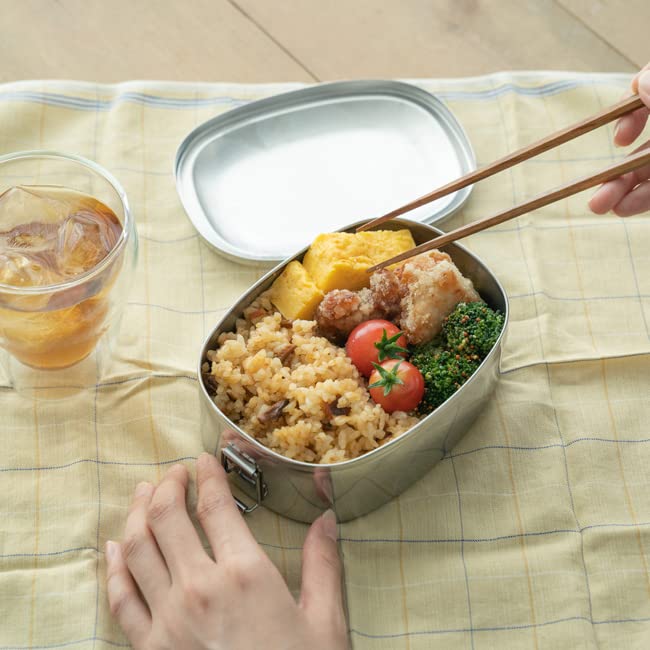 Aoyoshi ZEBRA Bento Stainless Dishwasher 061899 Box, 15cm, Steel, Approx. 620ml, Safe, Oval,