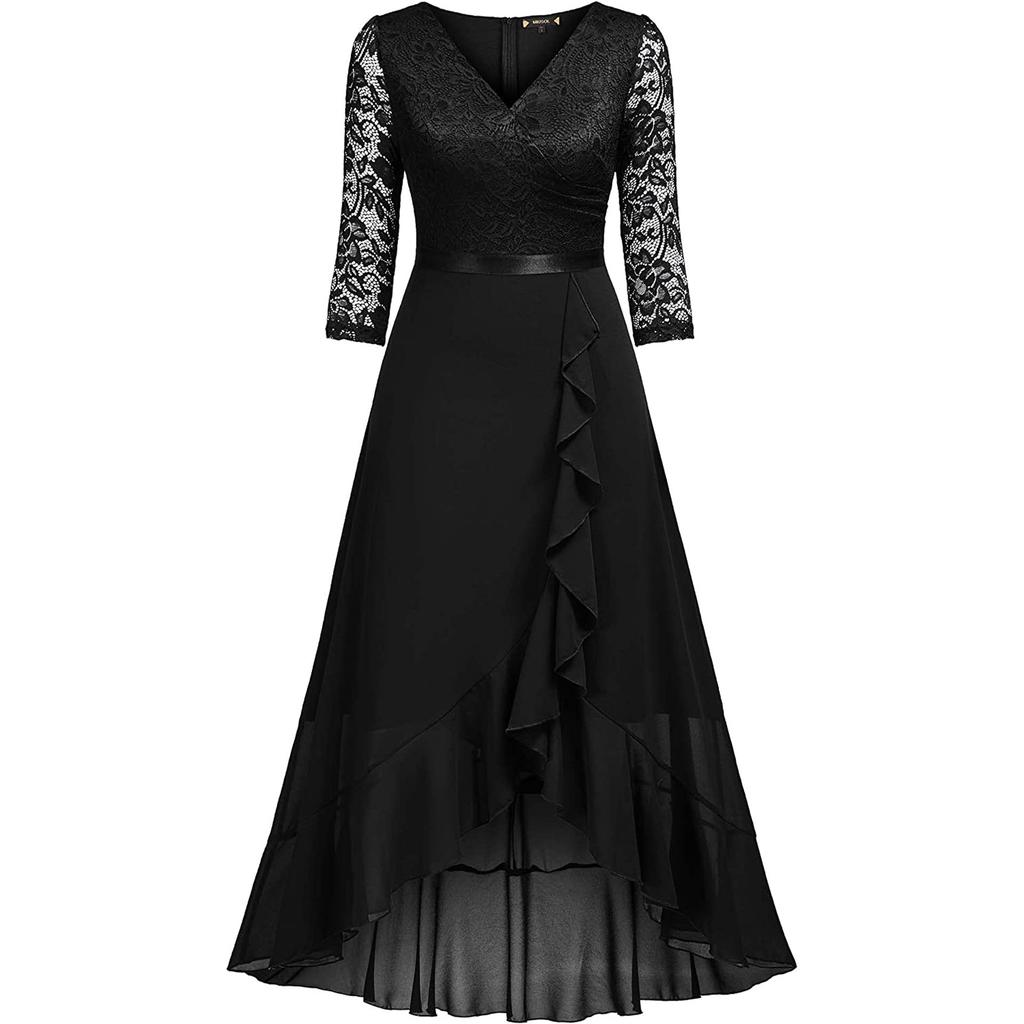 2025 spring and summer new cross-border Amazon European and American women's clothing chiffon small dress skirt lace bridesmaid dress dress
