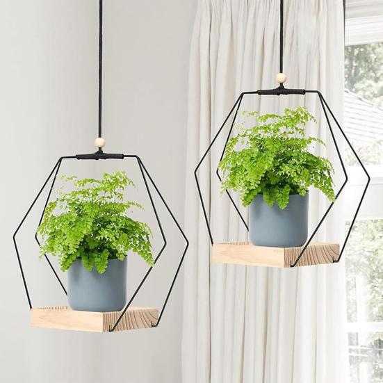 Подвесной держатель для растений с деревянной основой, деревенский подвесной цветочный горшок для дома, полка для кашпо, корзина, вешалка для растений, украшение