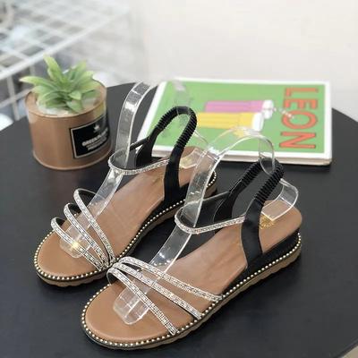 Модные женские сандалии 2024 года, новые летние модные весенние сандалии, женские плоские с открытым носком и пряжкой, легкие сексуальные пляжные сандалии Zapatos