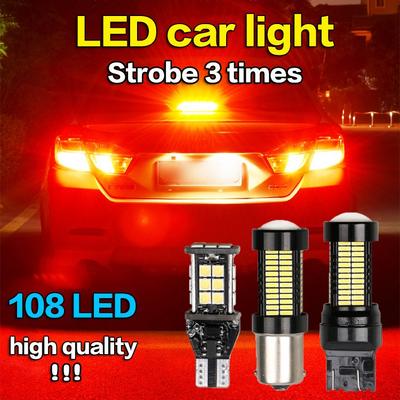 2 шт. автомобильный 108SMD светодиодный стоп-сигнал заднего хода указатель поворота T20 1156 1157 P21W автомобильный задний фонарь мотоциклетная лампа 12 В