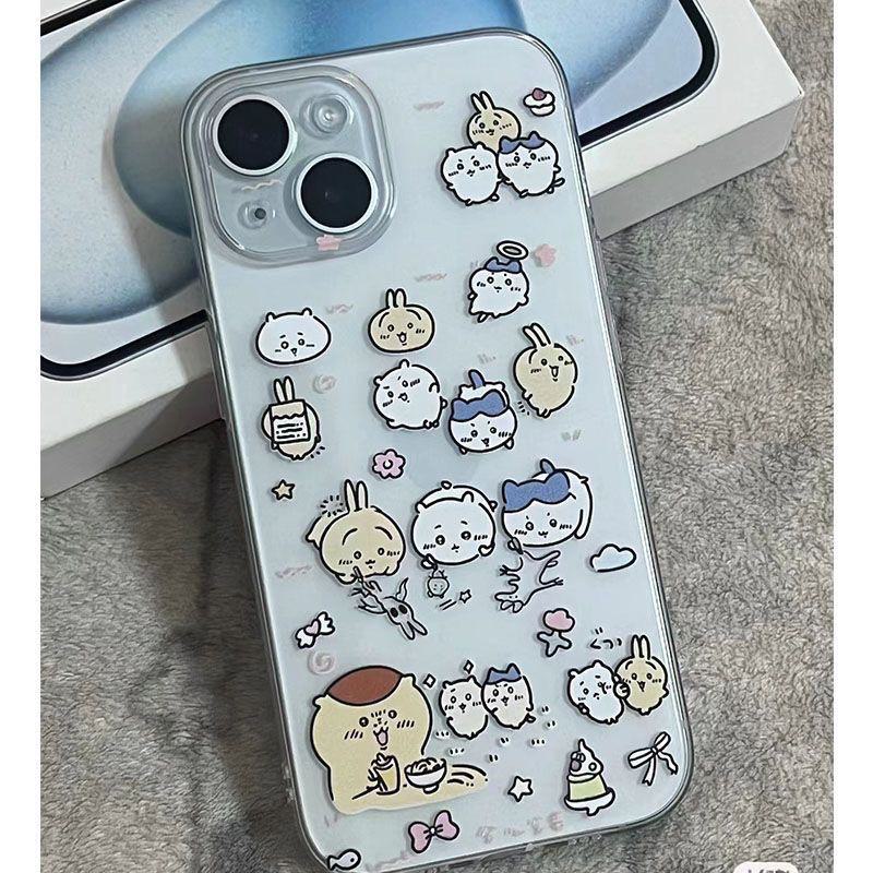 Kawaii Play Soft Shell Transparent Mobile Phone Case for Apple 15/14 ProMax, XR, 13, 11 - Anti-drop Design with Large Camera Cutout.
