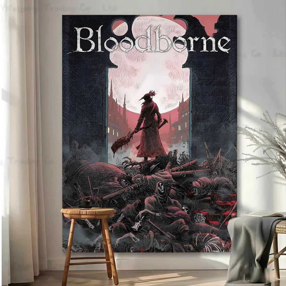 Классическая игра Bloodborne Цветной Гобелен Настенное Полотно Хиппи Цветок Настенные Ковры Декор Комнаты Общежития Настенное Искусство Декор