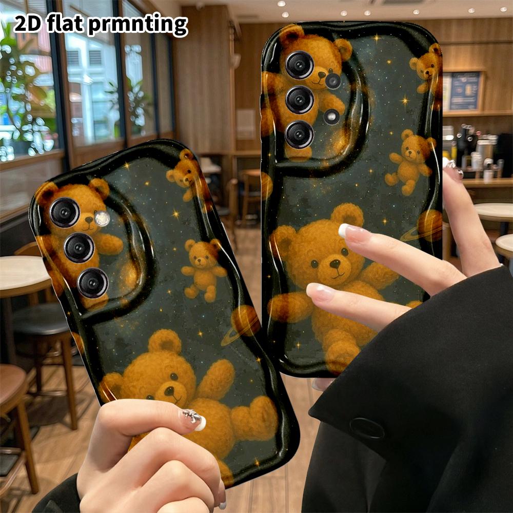 Phone Case: 2D Flat Samsung Galaxy A34 A35 S20 S22 S21 FE Plus Ultra Protective Case, Space Interstellar Bear, Christmas and Halloween Festival Gift