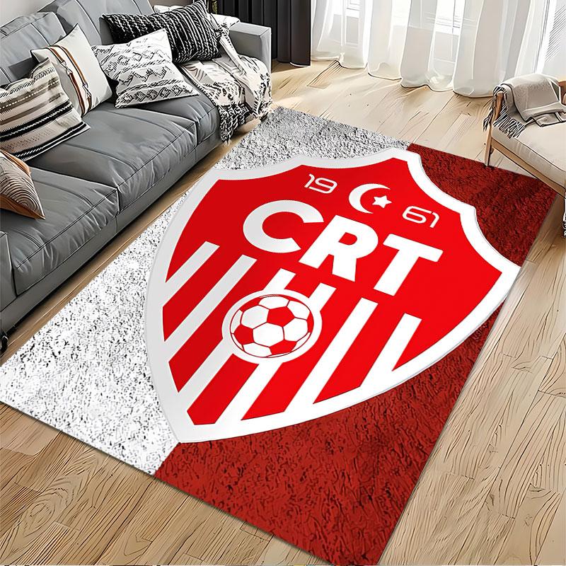 Red Shield CRT Soccer Emblem suitable as a non-slip mat for the living room or bedroom sofa