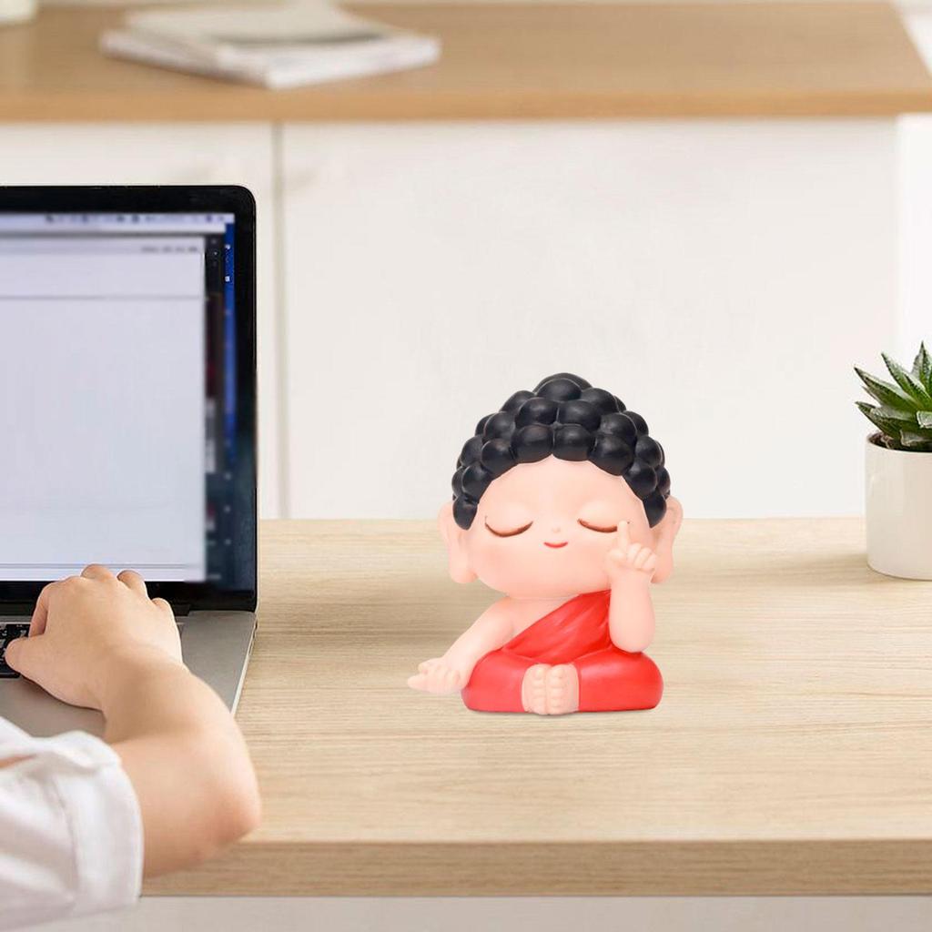 Figurine Cute Garden Crafts Resin Waterproof Buddha Statue for Desk Accessories Hoom Decoration Office Desktop Room Decor