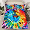 Color tie-dye swirl pattern bed hat four-piece bedding set bedroom dormitory bedding decoration