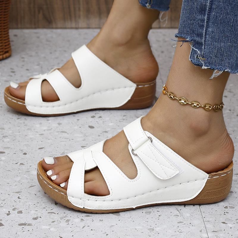 Fashion Women's Sandals Summer 2024 New Wedge Heels Sandals Slip On Summer Shoes Women Elegant Heeled Slippers Summer Footwear Female