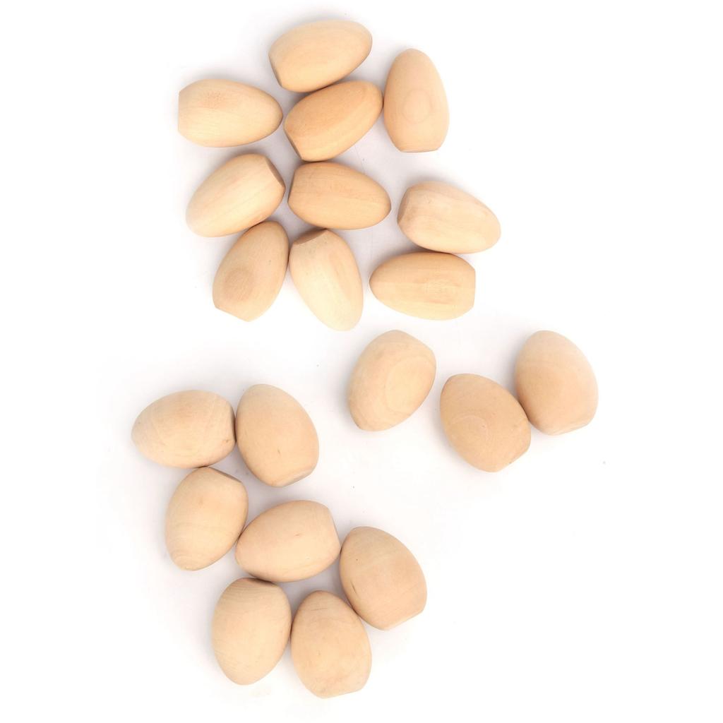 10Pcs Wooden Eggs Vivid Lightweight Portable Not Easily Broken Food Toy Faux Eggs for Family Decorat