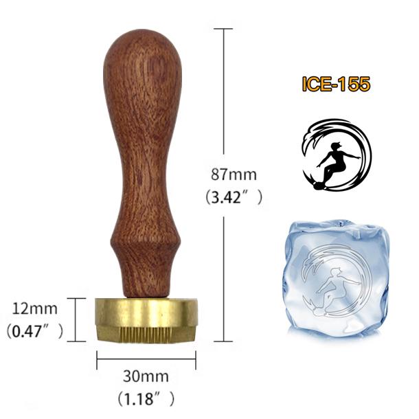 Ice Stamp With Removable Brass Head & Wood Handle - Vintage 1.18" Branding for Cubes, Cocktails, Whiskey, Mojito Drinks - Bar Making DIY Crafting