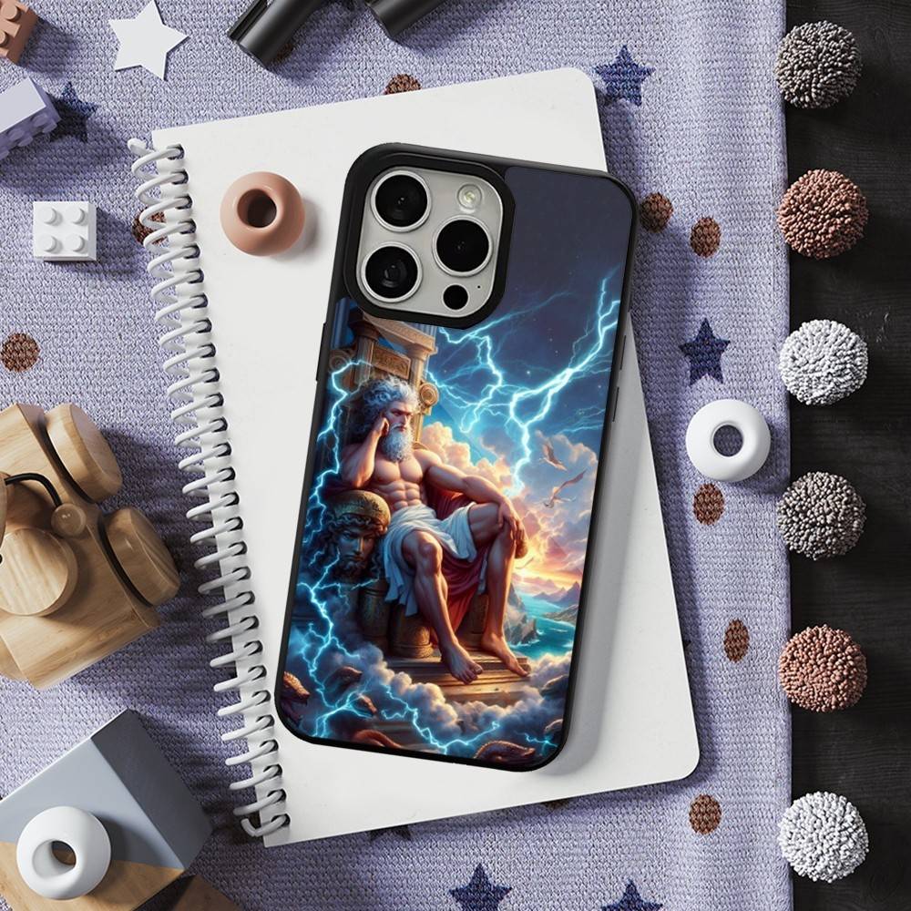 Греческий Бог Король Зевс Для iPhone 15,16,17,14,Plus,12,Pro,Mini,13,Max,11,Для Magsafe,Магнитный Чехол для Беспроводной Зарядки