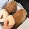 Fashion Ladies Shoes 2024 Hot Sale Sleeve Women's Boots Winter Round Toe Plush Fleece for Warmth Solid Short Barrel Platform Snow Boots