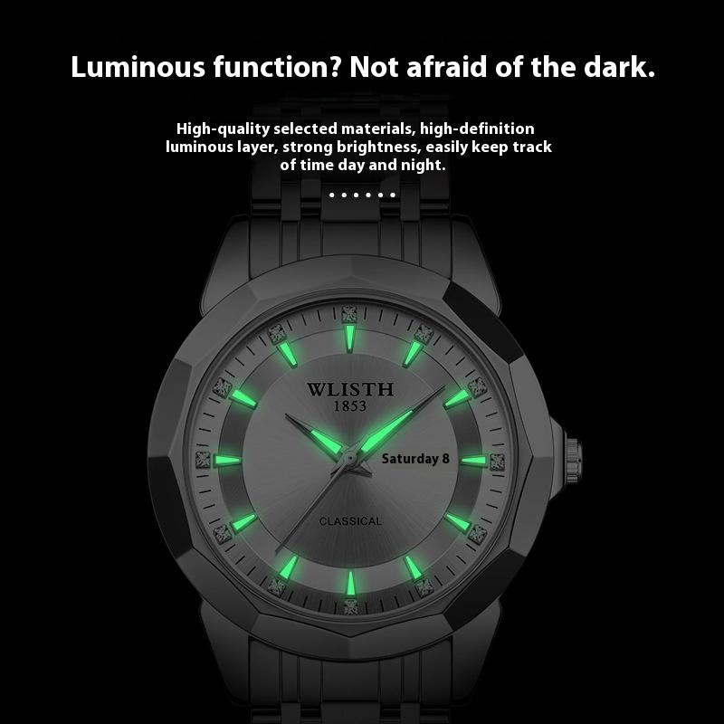 Top Brand Men's Watch Waterproof Luminous Double Calendar Business Quartz Wrist Watch