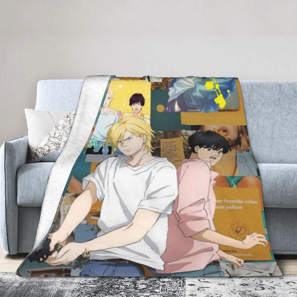Пледы с символикой аниме Banana Fish, теплые, уютные, пушистые, для дивана, 50x60 дюймов, разных размеров, покрывало