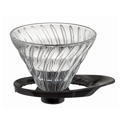 HARIO V60 Термостойкий стеклянный прозрачный капельный фильтр 02 для 1~4 чашек ЧерныйVDGR-02-B