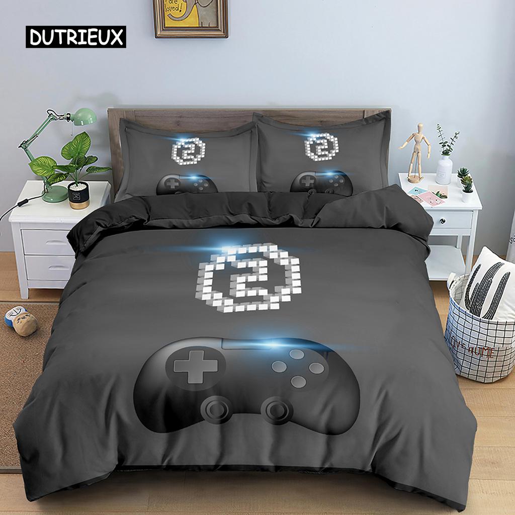 Детский Подростковый Пододеяльник Для Видеоигр Для Мальчиков Геймерский Одеяло Чехол Игровой Контроллер Узор Комплект Постельных Принадлежностей Пододеяльник Из Полиэстера