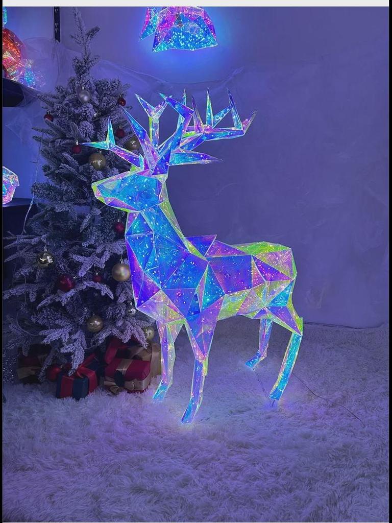Рождественский лазерный волшебный лось: Уличное светящееся украшение в виде оленя для торговых центров и баров